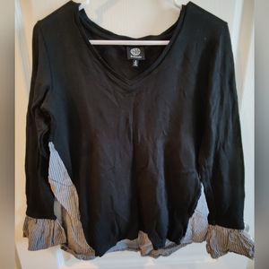 Bobeau Black and Dress shirt Bell Sleeves Top